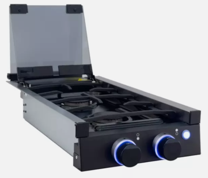 Dune Sport Part Cabinet - Cooktop 2 Burner Black (Stacked Style) W/Glass Cover